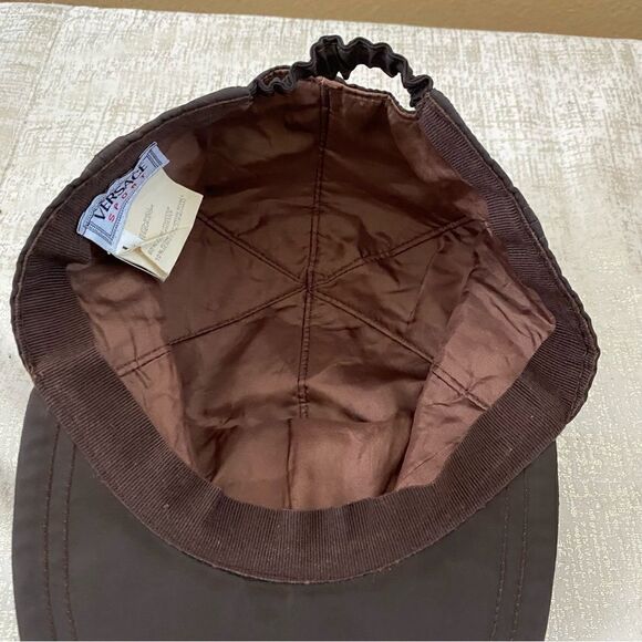 Versace Sport Chocolate Brown Medusa Logo Flat Bill Hat. Size Large. EUC! - Picture 9 of 9
